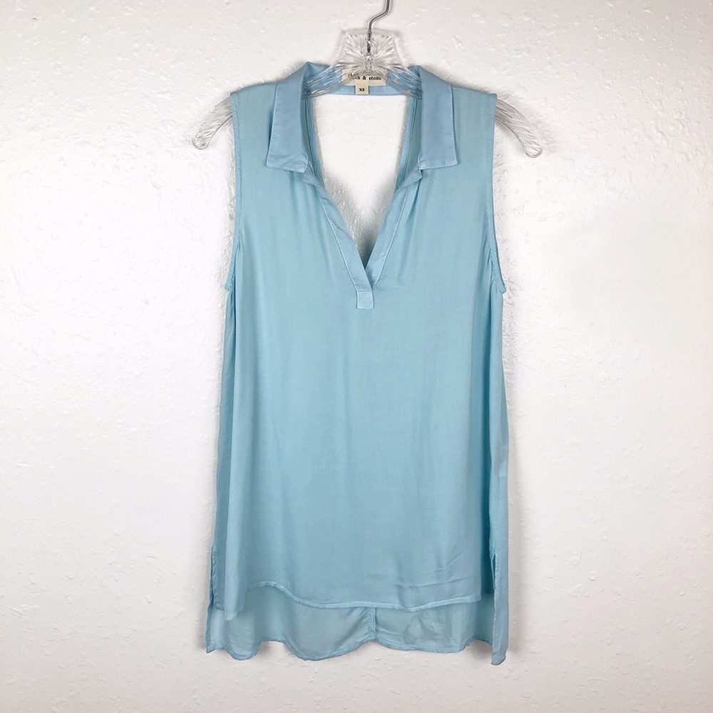 Cloth & Stone Back‎ Cutout Collared Sleeveless Top
